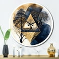 thumbnail image 3 of Designart "Abstract Landscape with Mountains, Moon, and Tree III" Modern Geometric Oversized Wall Clock, 3 of 5
