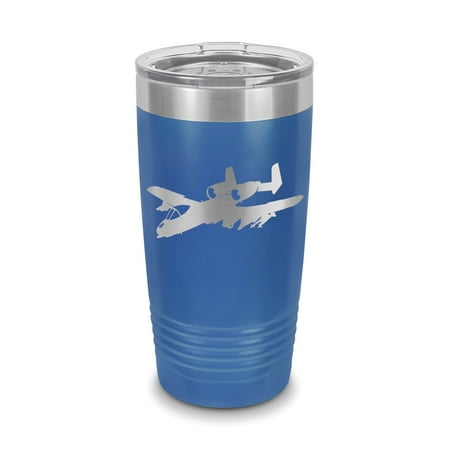 

A-10 Thunderbolt II Angled Tumbler 20 oz - Laser Engraved w/ Clear Lid - Polar Camel - Stainless Steel - Vacuum Insulated - Double Walled - Travel Mug - a10 attack aircraft warthog hog