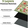 thumbnail image 3 of Office Chair Mat for Hardwood & Tile Floor,Boho Floral 60"x48" Office Computer Chair Mat for Rolling Chairs,Under Desk Non Slip Gaming Rug,Rubber Backing Large Low-Pile Carpet Protector Mat(Green), 3 of 6