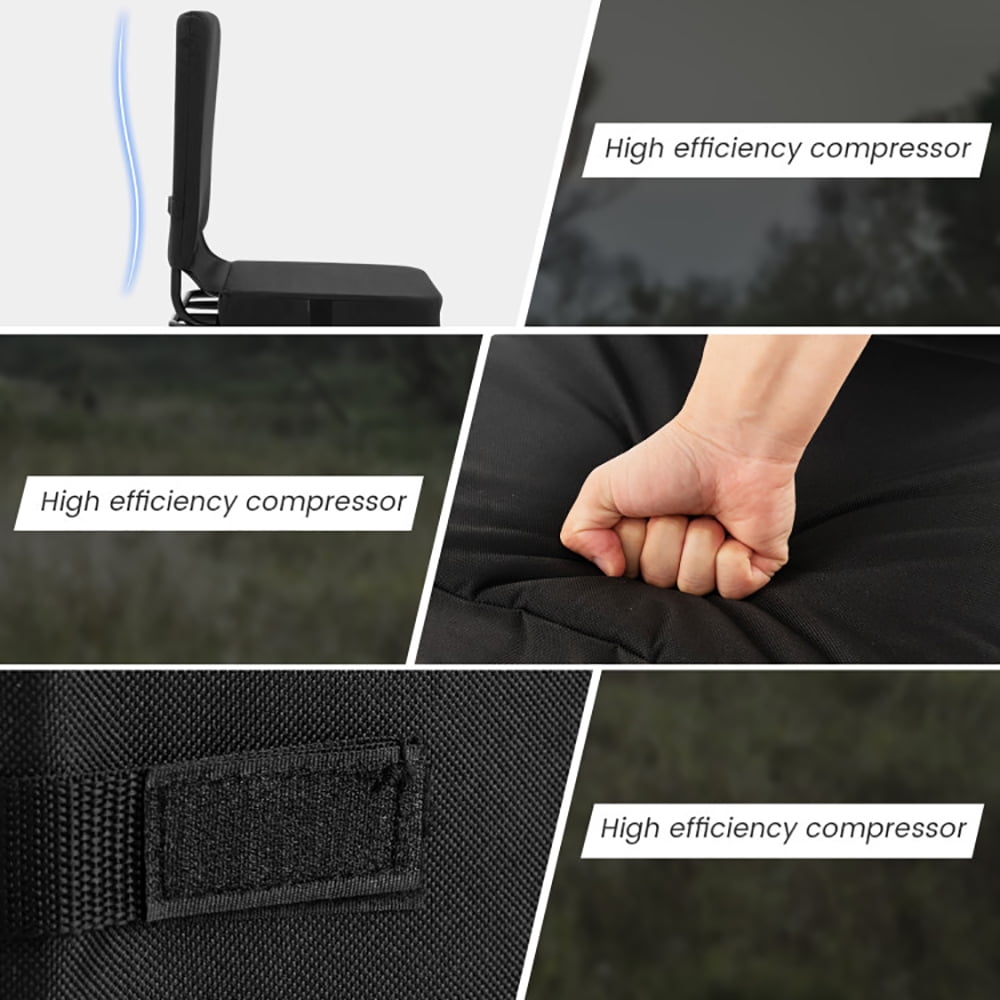 Aimee Lii Swivel Folding Chair with Backrest and Padded Cushion, Portable Chairs for Adults, Comfy Outdoor Chair, Black