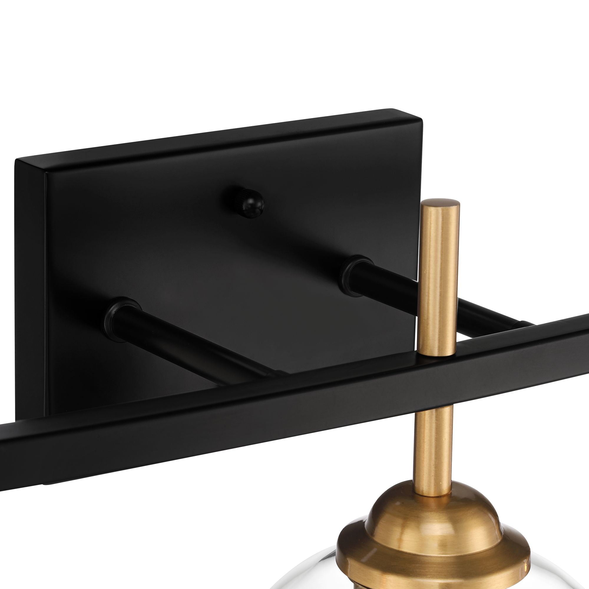 360 Lighting Modern Wall Light Sconce Black Gold Hardwire 27" 3-Light Fixture Clear Glass Globe for Bedroom Bathroom Vanity Home