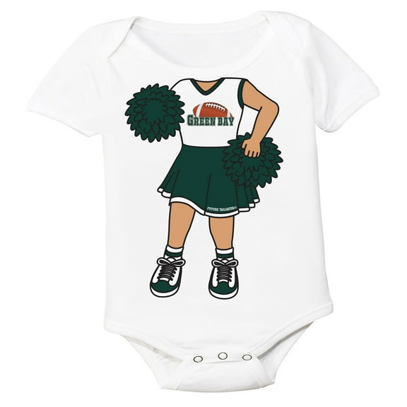 Future Tailgater Heads Up! Cheerleader Baby Bodysuit for Green Bay Fans