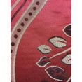 thumbnail image 3 of Set of 2, Aurora Tree Leaf Jacquard Window Panel with Attached Valance, Beautiful Tree Leaf Design, Vibrant Colors, 84 Inch Long, (Burgundy), 3 of 3