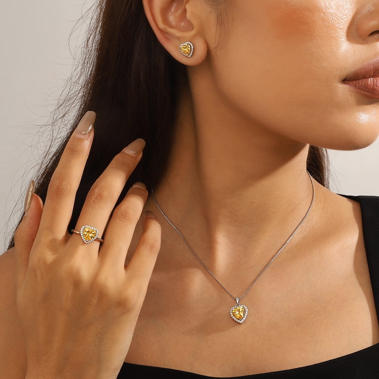 AAA+ Natural Citrine Handmade 925 Sterling Silver Heart Pendant – 18" Chain, 10+ Cts
