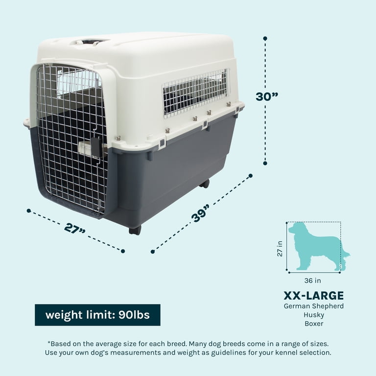 SportPet Designs Airline Approved Plastic Dog Kennel with Wheels