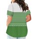 thumbnail image 2 of Camisetas Casuales de las Mujeres Largo Casual Impreso Cuello Redondo Suelto Top, Camiseta de Verano de Manga Corta, 2 of 5