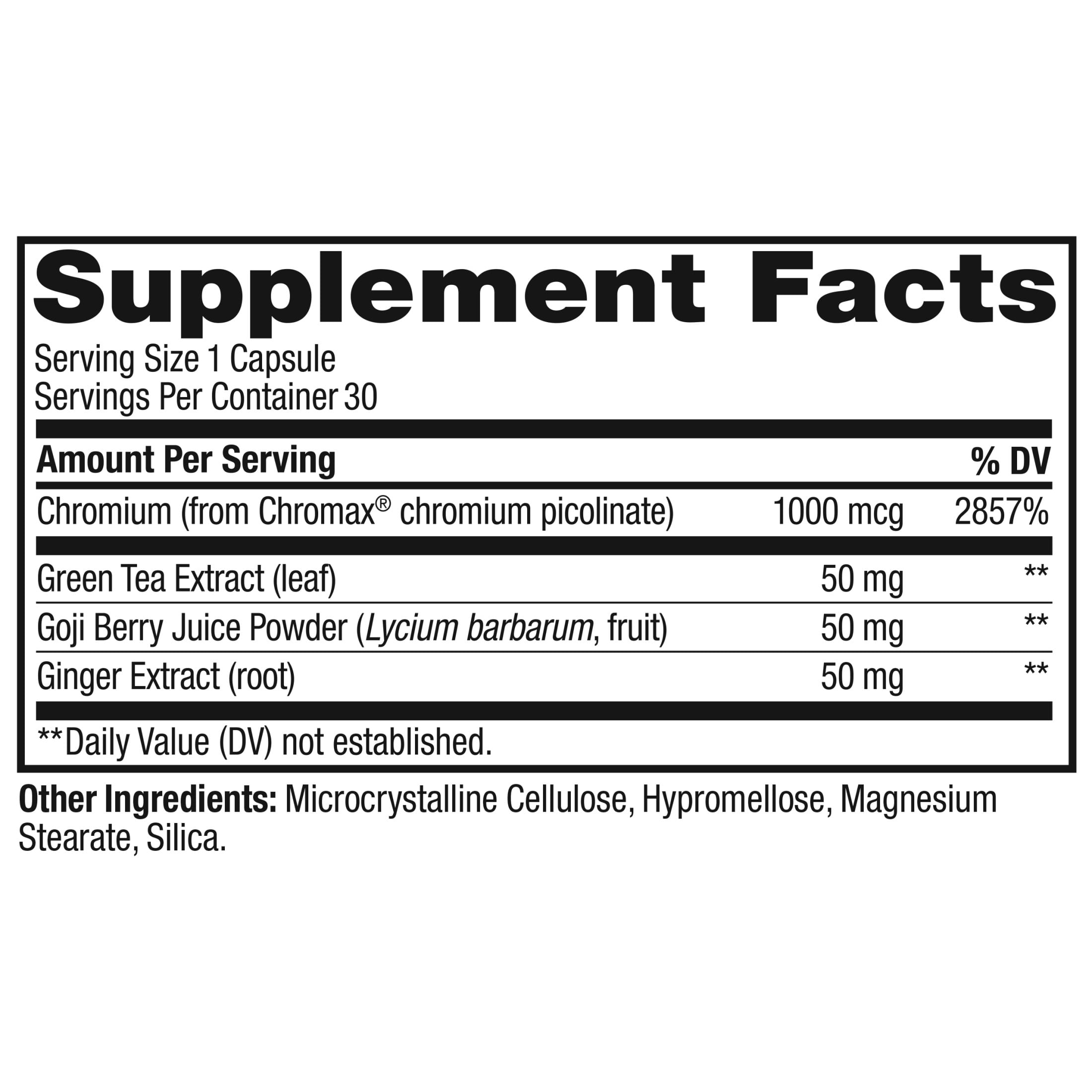 OLLY Combat Cravings Capsules, Metabolism Support* Supplement, Chromium Picolinate, 30 Count