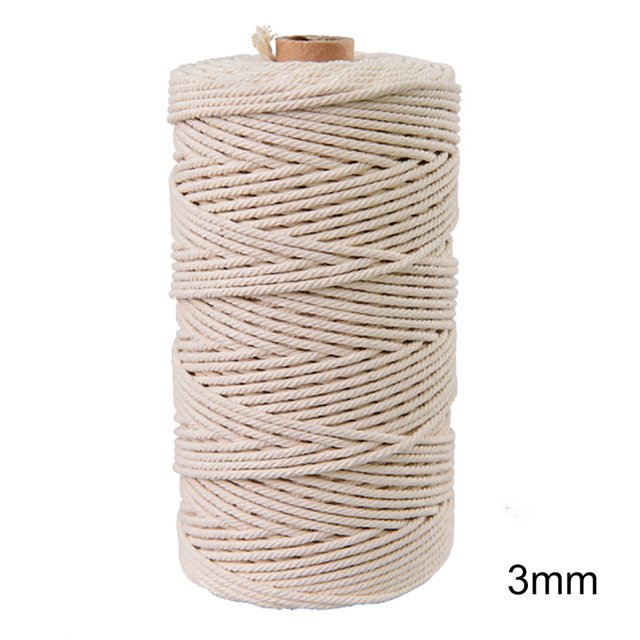 Coofit Cotton Rope 27/54/109Yd Natural Twisted Cotton Cord Macrame Rope for All Purpose