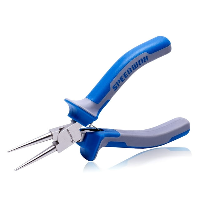 SPEEDWOX 5 inch Round Nose Pliers Micro Round Pliers Wire Looping Pliers Mini Ultra Tapered Jaw Precision Nippers Functional with Spring Fine Pliers Craft Small Jewelry Making Hand Tools