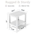 thumbnail image 3 of PASAMIC 2-Tier Adirondack Square Side Table, 17" HDPE Outdoor Side Tables, Weather Resistant End Table for Patio, Backyard, Pool, Indoor Companion, Beach, Easy Maintenance (White), 3 of 8