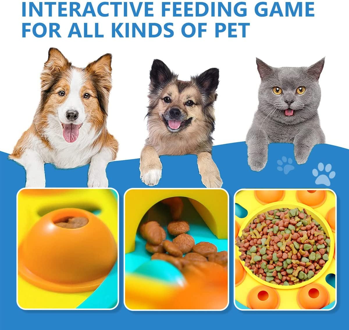 LUWANPET Dog Puzzle Toys Slow Feeder, Large Dog Treat Puzzle Toy,  Interactive Dog Food Puzzle Feeder