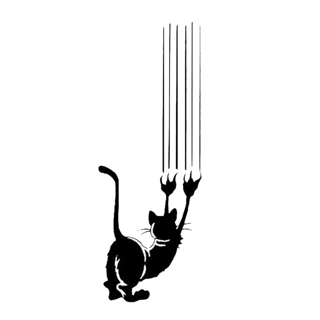 Linyer Cute Cat Wall Sticker Door Living Room Background Mural Art