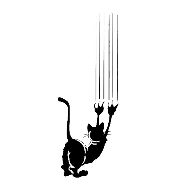 Ounissouiy Adhesivo de pared de gato para puerta, Fondo de sala de estar, calcomanías de arte Mural, pegatinas autoadhesivas divertidas extraíbles Decoración del hogar Ounissouiy HA077110-00B