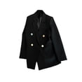 thumbnail image 1 of Fashnice Veste d'Extérieur pour Femmes, Blazer à Double Boutonnage, Cardigan Décontracté pour Bureau, Noir m, 1 of 5