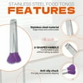 thumbnail image 2 of FACEGA Metal Tongs,Shell Shape Stainless Steel Tongs for Cooking,U-Shaped Handle 5" Tongs,For Pick Up, Sugar Cubes, Milk Balls,Purple, 2 of 7