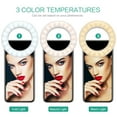 Selfie Ring Light, ORIA Mini Portable Selfie Ring Light Clipon Cell Phones, USB Rechargeable