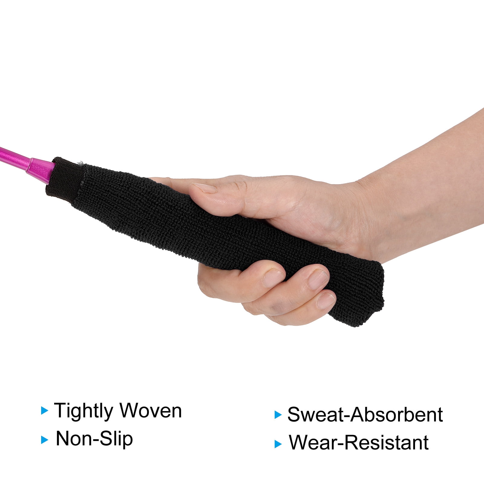 Unique Bargains Cotton Towel Grip Tennis Racket Overgrip Racquet Grip Hand Glue Black