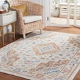 thumbnail image 2 of SAFAVIEH Blair Carleen Traditional Machine Washable Area Rug, 6'7" x 6'7" Round, Beige/Rust, 2 of 8