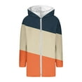 thumbnail image 4 of Womens Sherpa Jacket Fleece Long Sleeve Hoodie Zip Up Coats Fashion Printed Winter Warm Cardigan with Pockets (L, Orange), 4 of 5