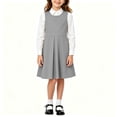 thumbnail image 3 of OGLCCG School Uniform Jumper Dress for Girls Kids Sleeveless A-Line Pleated Mini Dress Back to School Clothes Size 5-14(Gray,7-8 Years), 3 of 7
