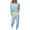 Sky Blue, variant on Women Cotton Lounge Sets 2 Piece Outfits Two Piece Pants Outfits for Women Women's Fashionable Loose Printed Long Sleeved Round Neck Drawstring Casual Set