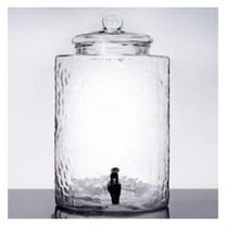 5 Gallon Hammered Glass Beverage Dispenser with Spigot – Large Drink Dispenser for Parties, Weddings, Cold Brew, Juice, Water & Iced Tea – Elegant Home Kitchen Decor