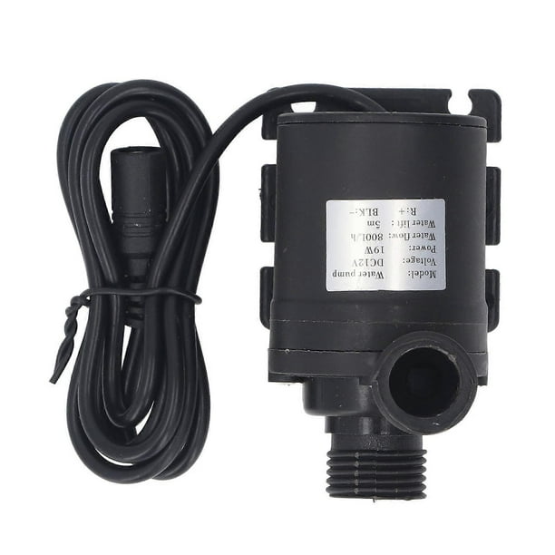 5m Head 200GPH 800L/H Quiet Submersible Pump for Fountain Hydroponics Pond Aquarium 20mm Inlet/Outlet DC6-12V