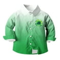 thumbnail image 4 of RXMEKW Chemise à Manches Longues Imprimée pour la Saint-Patrick pour Garçons avec Col Rabattu, 95 % Coton 5 % Spandex, Vert, 4 of 7