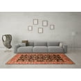 thumbnail image 3 of Ahgly Company Indoor Round Oriental Orange Industrial Area Rugs, 6' Round, 3 of 4