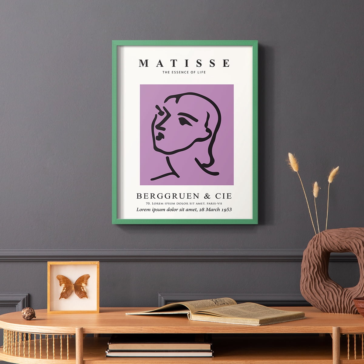 Matisse CVIII Framed Print in Green Solid Wood 8 x 10 Framed Print