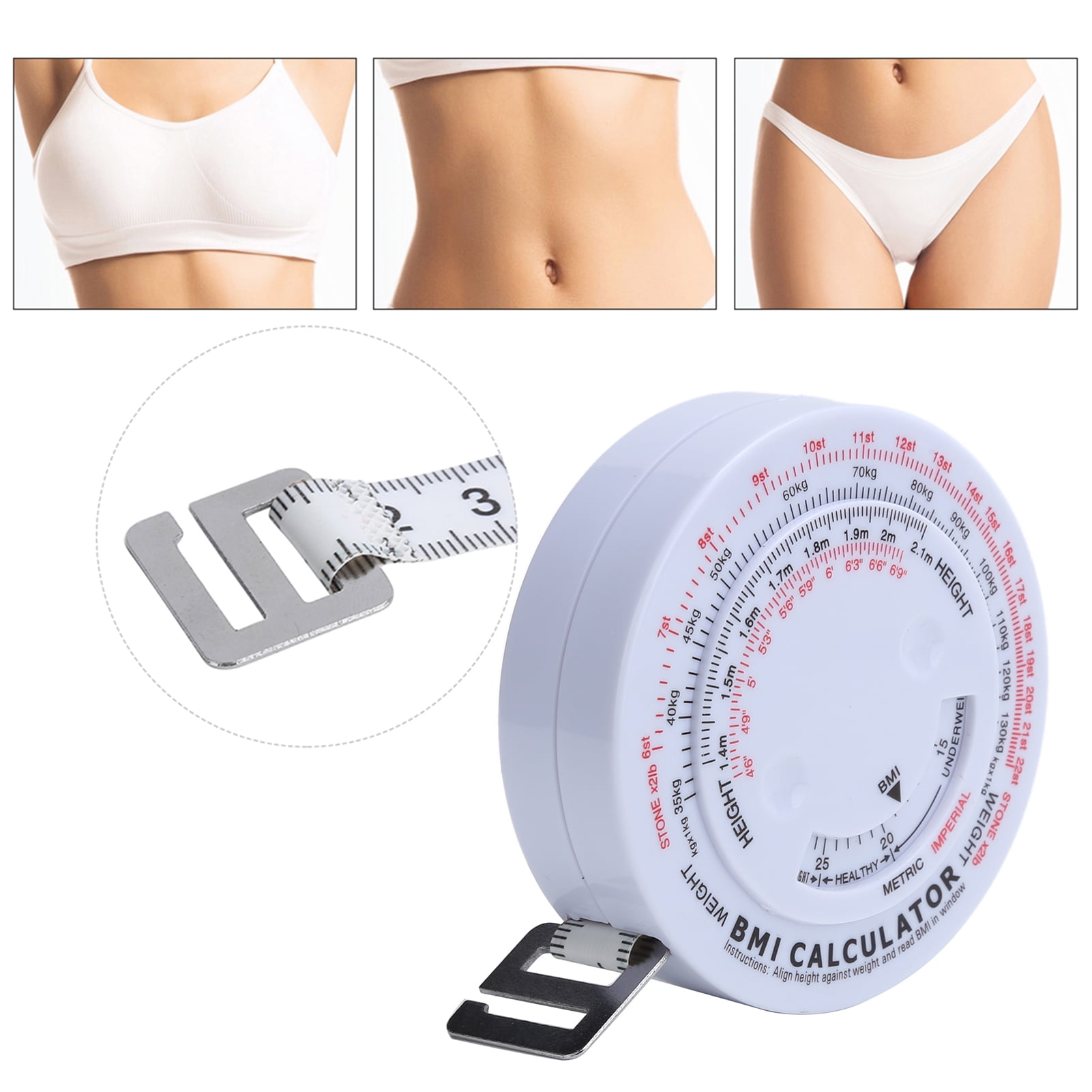 ESTINK BMI Measure,150cm BMI Body Mass Index Tape Measure Body Fat