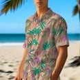 thumbnail image 6 of ZCFZJW Men's Hawaiian Shirt Big and Tall Regular Fit Casual Short Sleeve Floral Button Down Graphic T-Shirts Tropical Holiday Beach Vacation Tees Tops Multicolor#02 M, 6 of 7