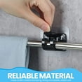 thumbnail image 3 of 32 Pieces Self Adhesive Curtain Rod Bracket No Drill Holders Adjustable Hangers Drilling Hooks for Bathroom Towels Hanging Kitchen Home Hotel, Black, 3 of 5