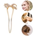 thumbnail image 2 of Unique Bargains 1 Pc Decorative Hairpin Fashion U-shaped Bow Hair Hairpin for Women Gold Tone, 2 of 4