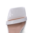 thumbnail image 4 of Zhabtuc Women Lace up Heels Sandals Sexy Strappy Stiletto Square Toe Open Toe Heels Sandals Party Prom Shoes White Size 9.5, 4 of 5