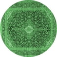 thumbnail image 1 of Ahgly Company Indoor Round Medallion Emerald Green Traditional Area Rugs, 5' Round, 1 of 4