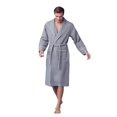 thumbnail image 4 of Bath Robe with Slipper Set - Waffle Square Pattern Spa Garment with 2 Front Pockets, Flat Collar & Belt - 60% Cotton and 40% Polyester Blend - Absorbent, Breathable, Lightweight & Soft Fabric for Men, 4 of 7