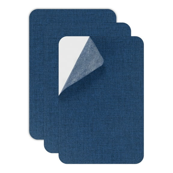 Uxcell Canvas Repair Patch, 3 Pcs 7.9 x 11 Inch Self-Adhesive Waterproof Linen Fabric Patch for Sofas Tote Bags Furniture Car Seats Canopy Tents Boat Covers, Dark Blue