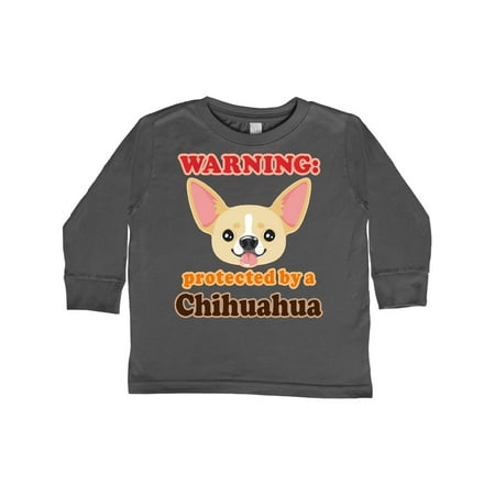 

Inktastic Protected by a Chihuahua Gift Toddler Boy or Toddler Girl Long Sleeve T-Shirt