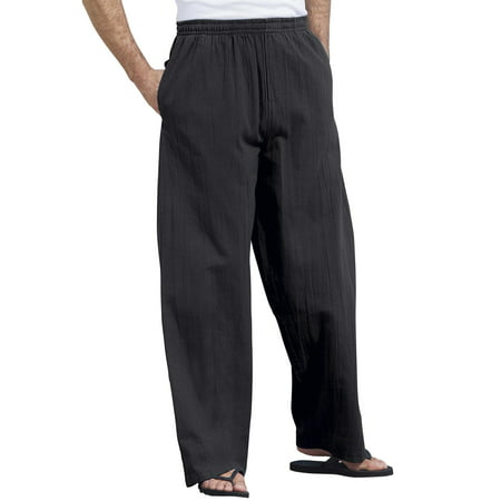 Kingsize - Kingsize Men's Big & Tall Elastic Waist Gauze Cotton Pants ...