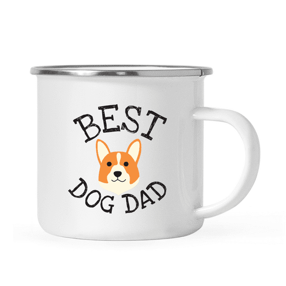 Koyal Wholesale Best Dog Dad Stainless Steel Campfire Coffee Tea Mug, Corgi, Dog Graphic, 1-Pack