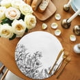 thumbnail image 2 of Wildflower Leaf Round 13 Inch Placemats Set of 8, Grey Floral Botanical White Watercolor HeatResistant Non Slip Place Mats for Dining Table, Wipeable Braided Kitchen Table Mats for Housewarming, 2 of 9