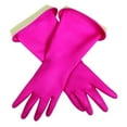 thumbnail image 4 of Casabella Waterblock Rubber Latex Gloves Turnback Cuff Cotton Lining Pink Large, 6-Pack, 4 of 6