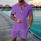 thumbnail image 1 of WILLBEST Traje Corto para Hombre, Dos Trajes para Hombre, Camisa y Pantalones Cortos de Color Liso con Cremallera En La Parte Superior., 1 of 4