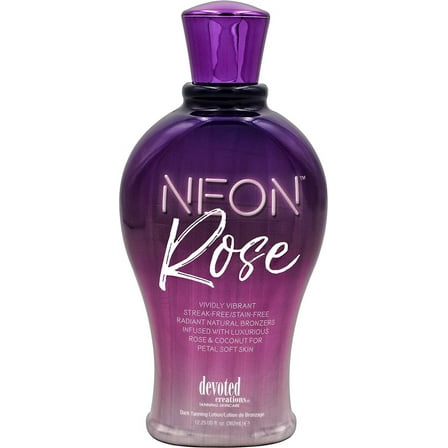 Devoted Creations Neon Rose Tanning Lotion with Natural Bronzers 12.25 oz