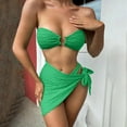 thumbnail image 3 of Tbopshirt Bikinis for Women,Womens Bathing Suits,Three-piece Suit Women Bandage Solid Sexy Bikini Push-up Padded Swimwear Swimsuit Beachwear Set,Womens Swimsuits, 3 of 4