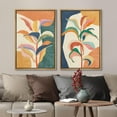 thumbnail image 3 of IDEA4WALL Framed Canvas Print Wall Art Set Colorful Tropical Jungle Leaf Botanical Fine Art Abstract Geometric Minimalist Art Boho Wall Decor for Living Room, Bedroom, Office - 24"x36"x2 Natural, 3 of 5