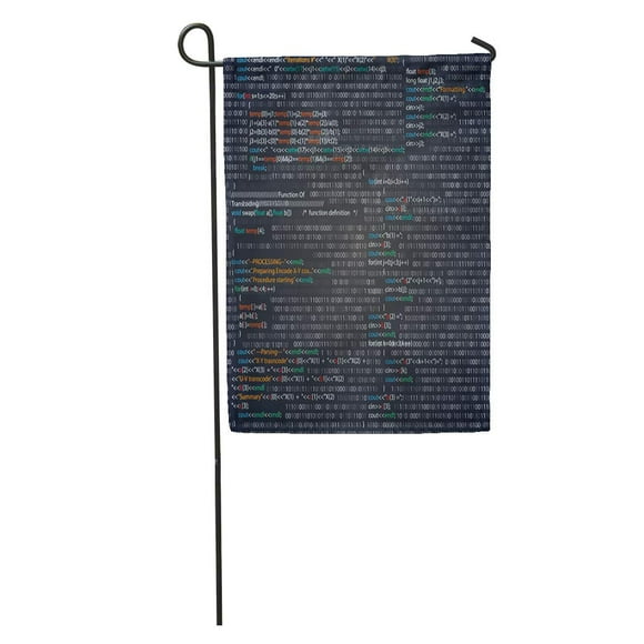 POGLIP Blue Computer Screenshot Random Parts of Program Code Line Language Binary Garden Flag Decorative Flag House Banner 28x40 inch