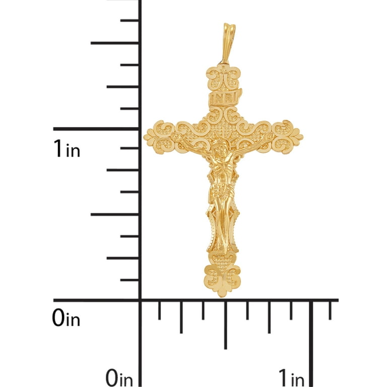 Brilliance Fine Jewelry 10K Yellow Gold Polished Crucifix Cross Charm