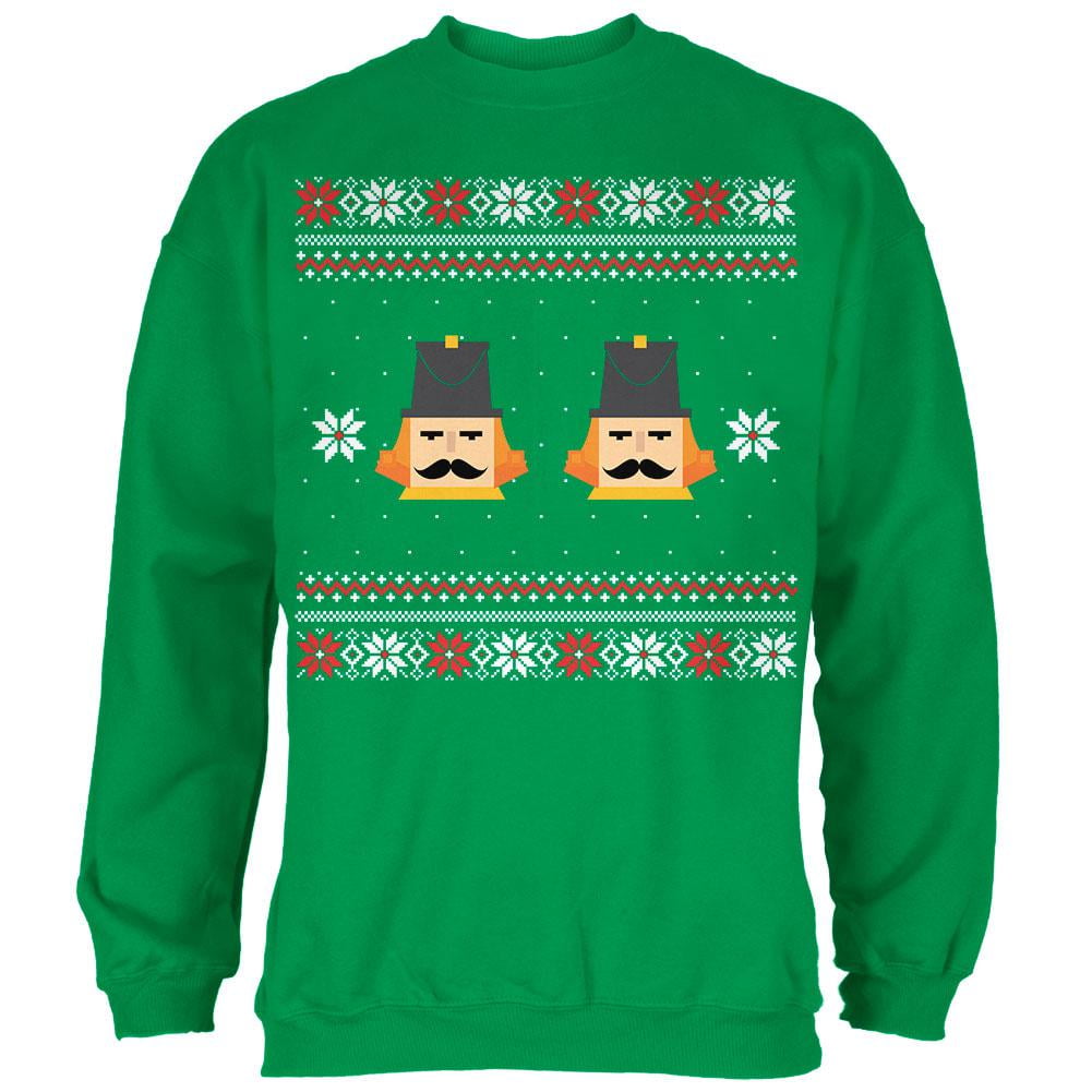 Old Glory Party Deer Ugly Christmas Sweater Black Adult Crew Neck Sweatshirt